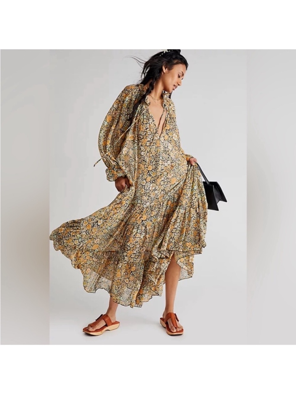 Free People Feeling Groovy Maxi Dress sz L NWT - Picture 10 of 11